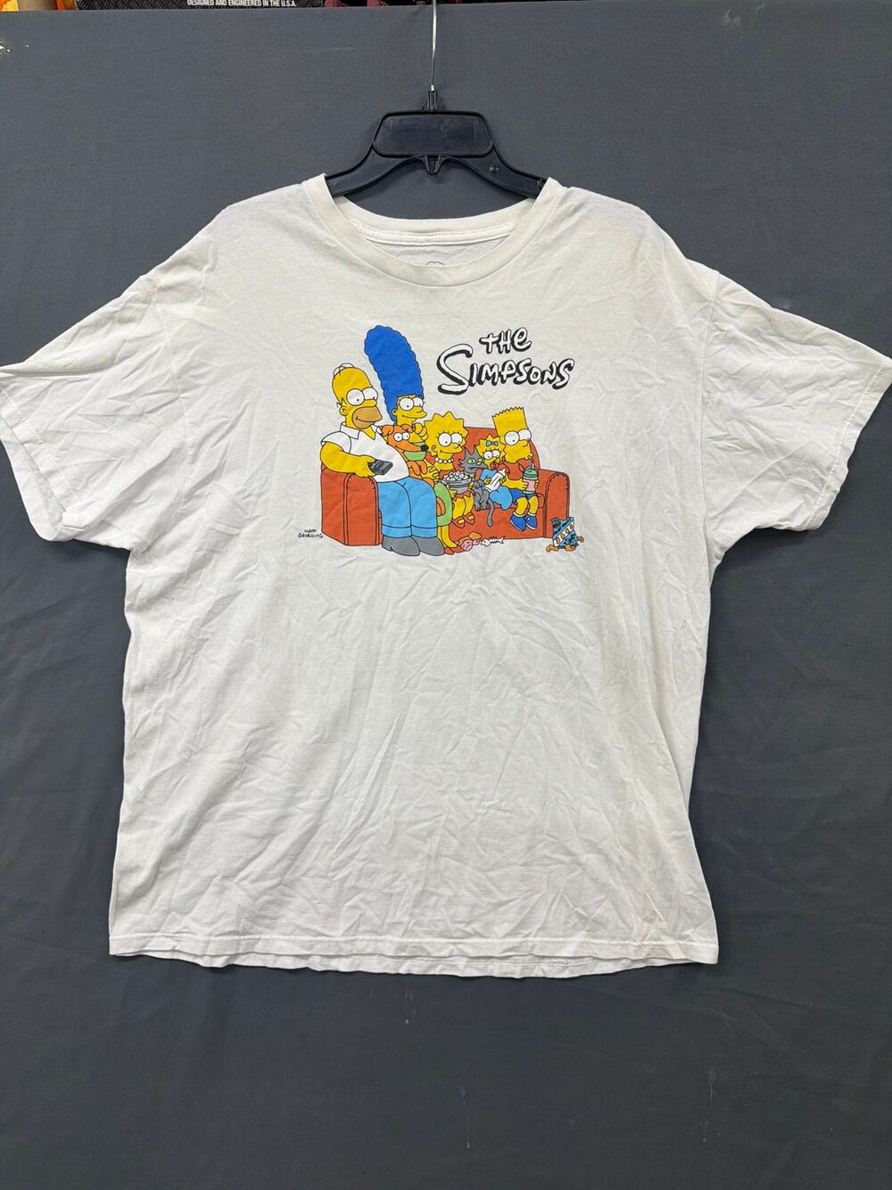 The Simpsons Mens 2XL T Shirt White Family Couch Graphic Fox TV Cartoon Tee